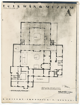 Vorschaubild Essen: Folkwangmuseum, Grundriss, Obergeschoss, Entwurf A